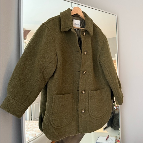 Olive Green Wool Jacket - Picture 2 of 2